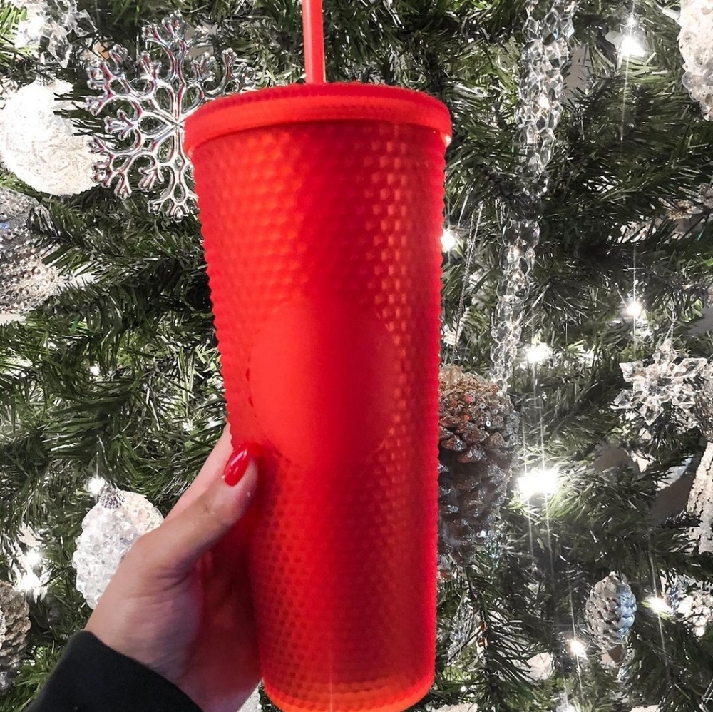 Starbucks tumbler xmas red bling studded